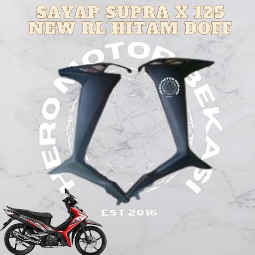 cod - cover sayap kanan kiri supra x 125 fi 2018 2019 2020 warna hitam doff non original