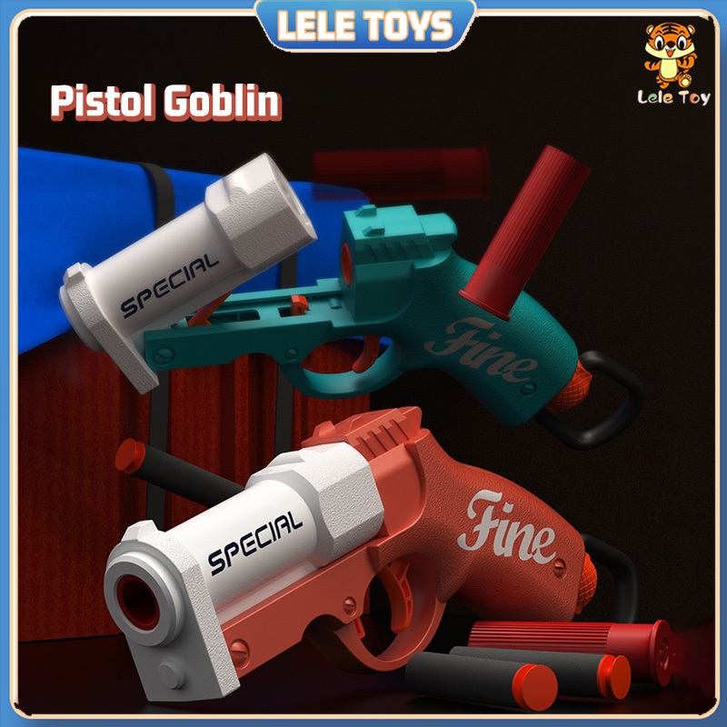 Leletoys Goblin Toy Gun RPG Bazooka Shooting Toy Sand Eagle Dapat Diisi Amunisi Dapat Dibuang Shell