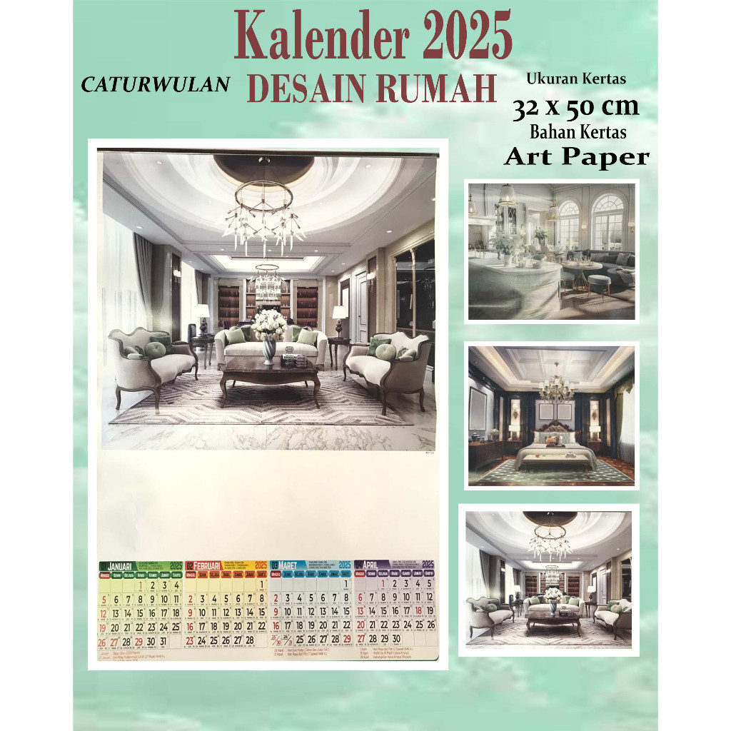 

( XO - 823 ) KALENDER DINDING TAHUN 2025 CATURWULAN ( 3 LEMBAR) GAMBAR DESAIN RUMAH