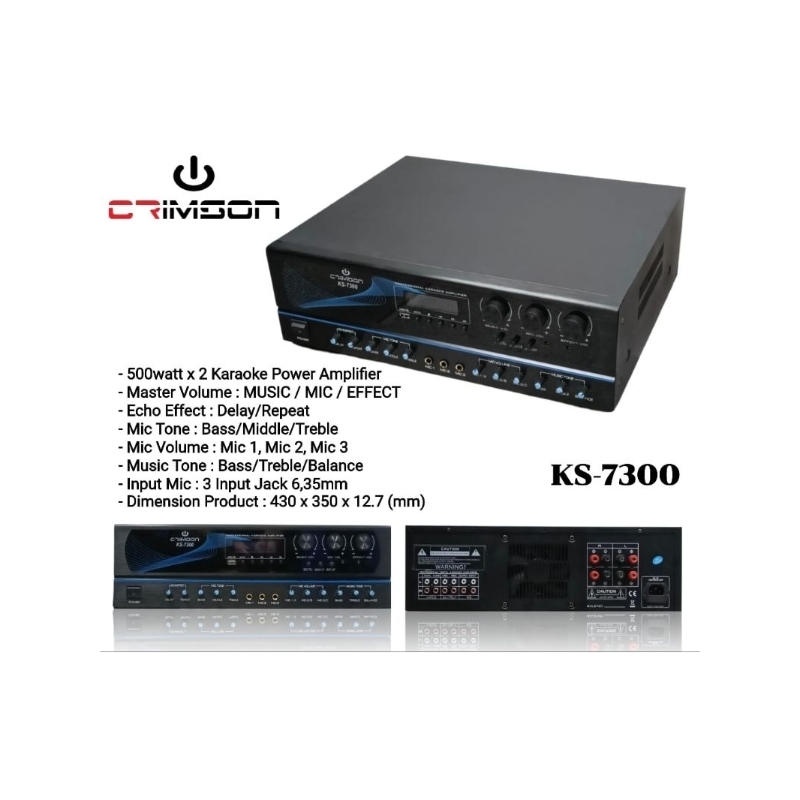 Power Amplifier CRIMSON KS-7300 Amplifier Bluetooth Usb