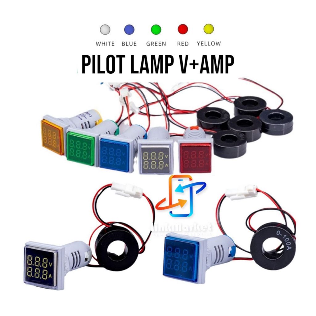 pilot lamp dital voltmeter amper/pilot lamp v+amp/pilot lamp voltmeter dan amper