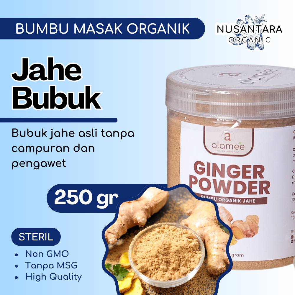 

ALAMEE Bubuk Jahe Toples 250 gram Ginger Powder Bumbu Masak Dapur Organik Rempah Rimpang