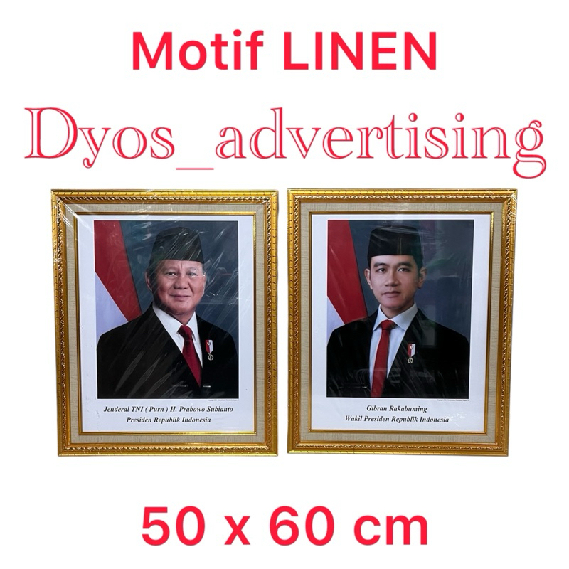 

Bingkai Presiden Wakil Frame Bingkai kaca 50 x 60 cm Motif Linen