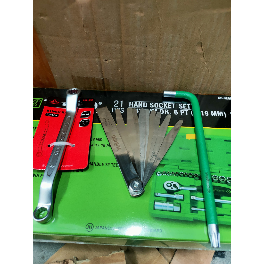 Kunci L Setel Klep T40 + Feeler Gauge 13 pcs / Fuller Kunci Stel Klep Motor Pengukur Celah Klep Mobi