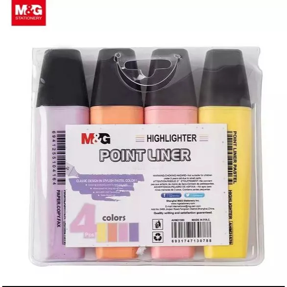 

TBMO M&G SET 4 COLOR PASTEL HIGHLITER YELLOW/GREEN/ORANGE/PINK - 106113/AHM21580