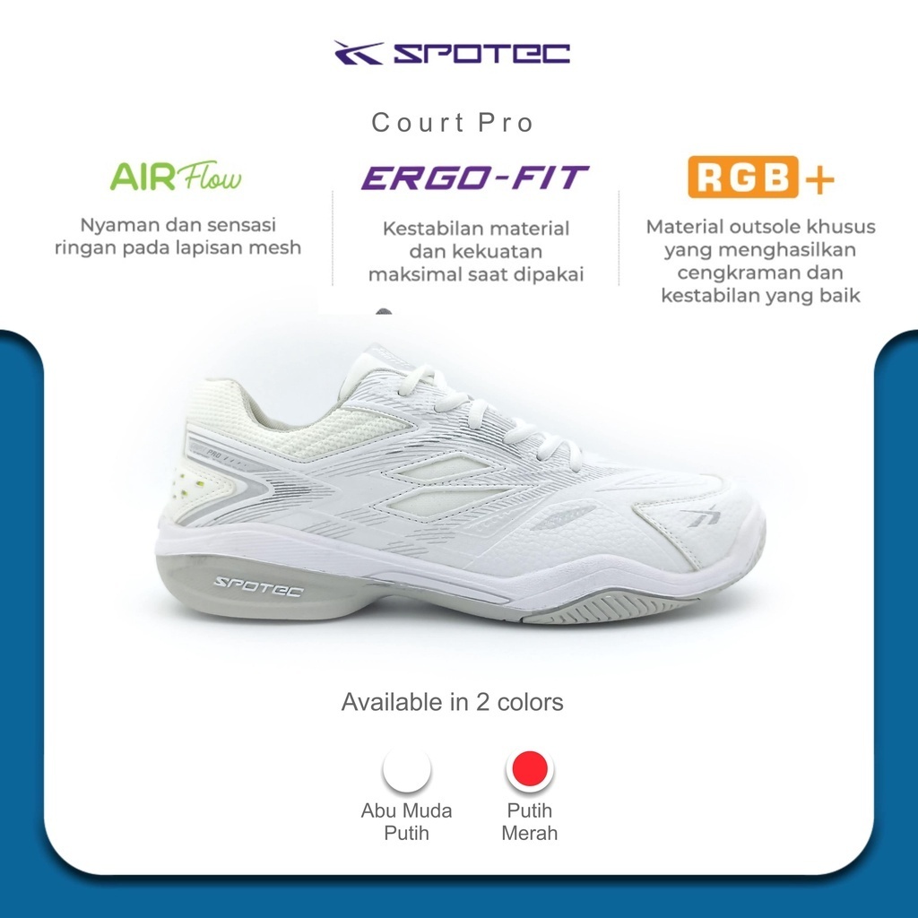 new sepatu tennis spotec / sepatu tennis court pro