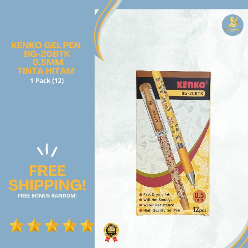 

Kenko Gel Pen Motif Batik BG-20BTK (6 Pcs & 12 Pcs) | 0.5mm | Tinta Hitam