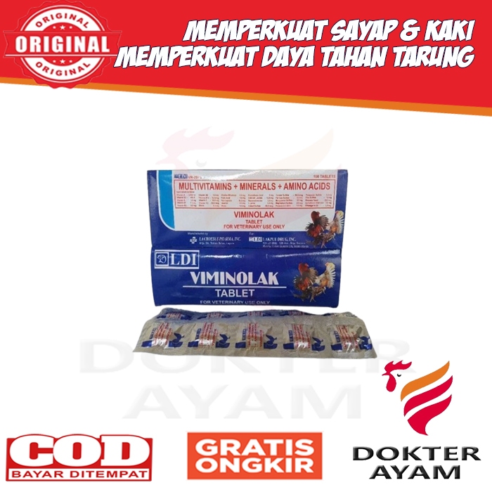 Viminolak ORIGINAL Penguat Otot Ayam Vitamin Ayam 1 Strip