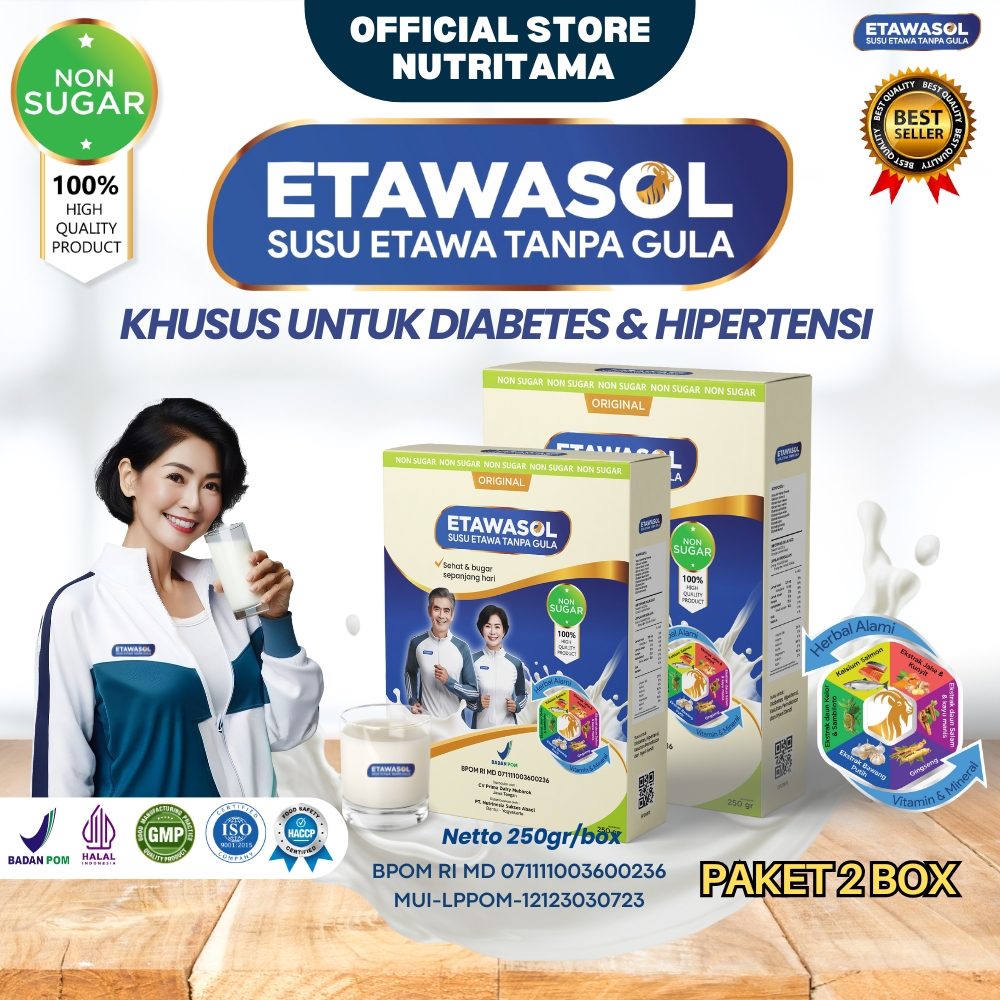 

Etawasol Susu Kambing Bebas Gula Anti Diabetes, Hipertensi, Nyeri Sendi dan Pernafasan - Paket 2 Box