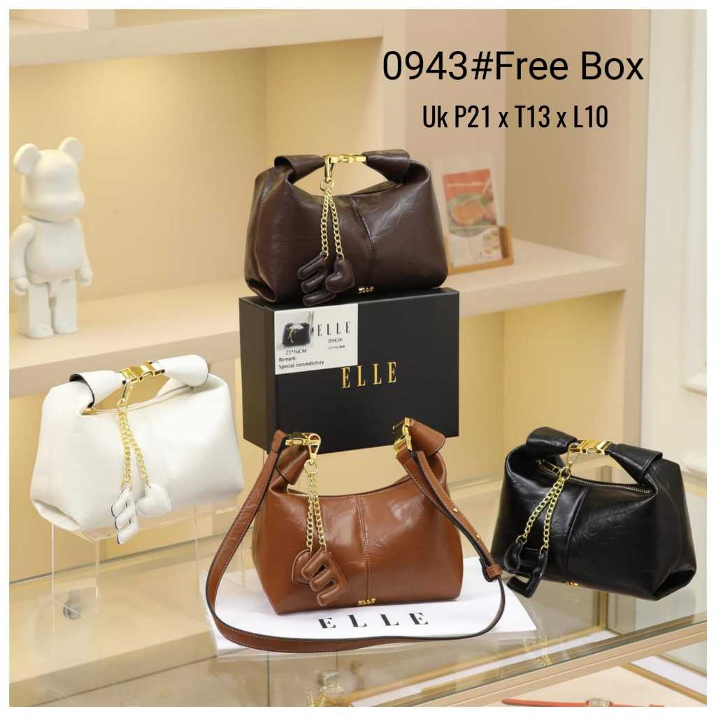 TAS TENTENG SLEMPANG ELLE KULIT PREMIUM IMPORT SET BOX