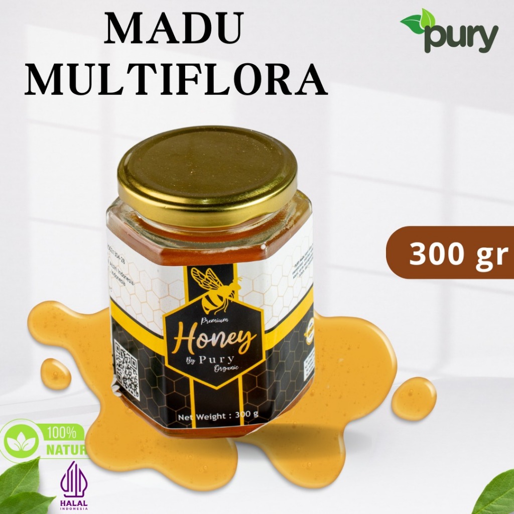 

Pury Honey - 300 gr - Madu Asli - Premium Grade A Madu Murni Madu Asli 100% Tanpa Campuran Raw Honey