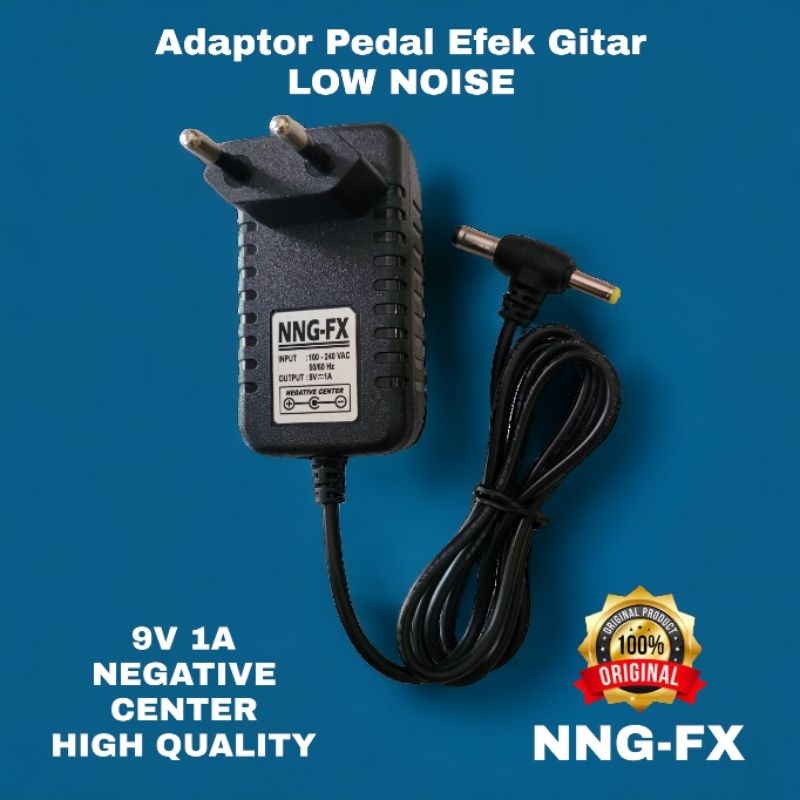 Adaptor efek gitar 9v polaritas negative center murah adaptor dc 9 volt negatif center polarity