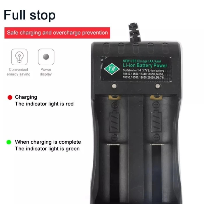 Charger Cas Baterai Battery batre 2 Slot USB Universal AA AAA 18650