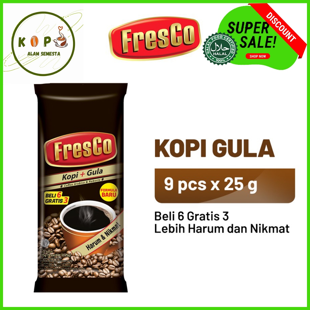 

FRESCO Kopi Instan Kopi + Gula 9 Sachets x 24gr KOPI GULA