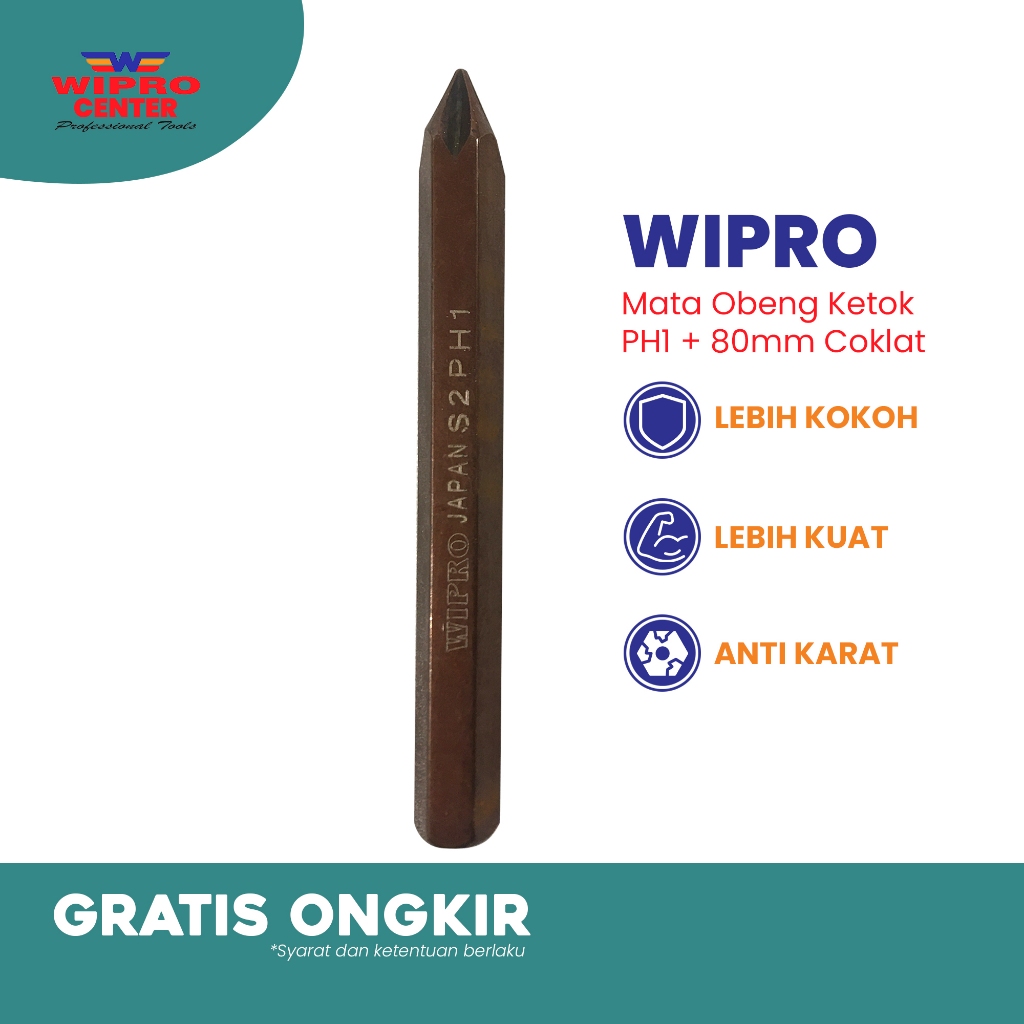Mata Obeng Ketok WIPRO PH1,PH2 & PH3 (+) 80 MM