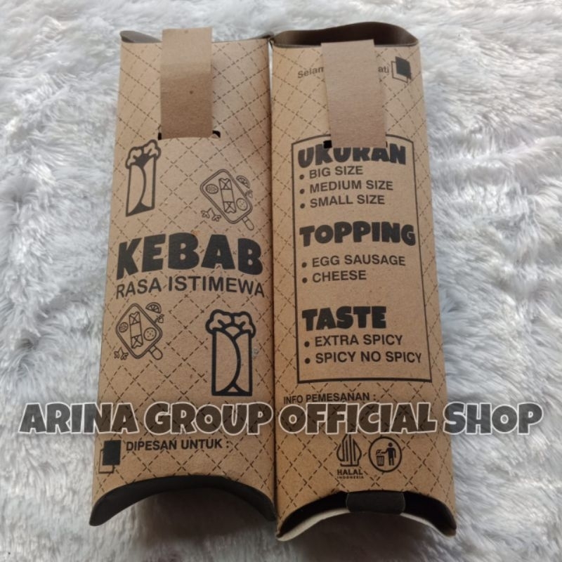 

100 LEMBAR KERTAS KEBAB TARIKAN DUPLEK COKLAT UKURAN 24 × 9,2 CM HIGH QUALITY TEBAL PRODUK TERBARU | KOTAK KEBAB KEKINIAN | DUS KEBAB VIRAL TIKTOK | KEMASAN KEBAB | BOX KEBAB 100 PCS MURAH | TOKO KEBAB OFFICIAL | ARINA SHIVA GROUP 87