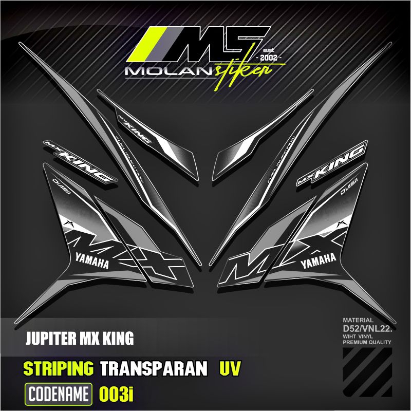 Decal Sticker Striping Variasi Transparan Uv Mx King 150 Yamaha Jupiter Mx King 150 Y15ZR Y16ZR SNIP
