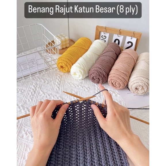 Grosir Pemesanan Benang Rajut Besar 8 ply  Katun Susu Import Big Ply 1gr 8ply  Milk Cotton Silk Acry