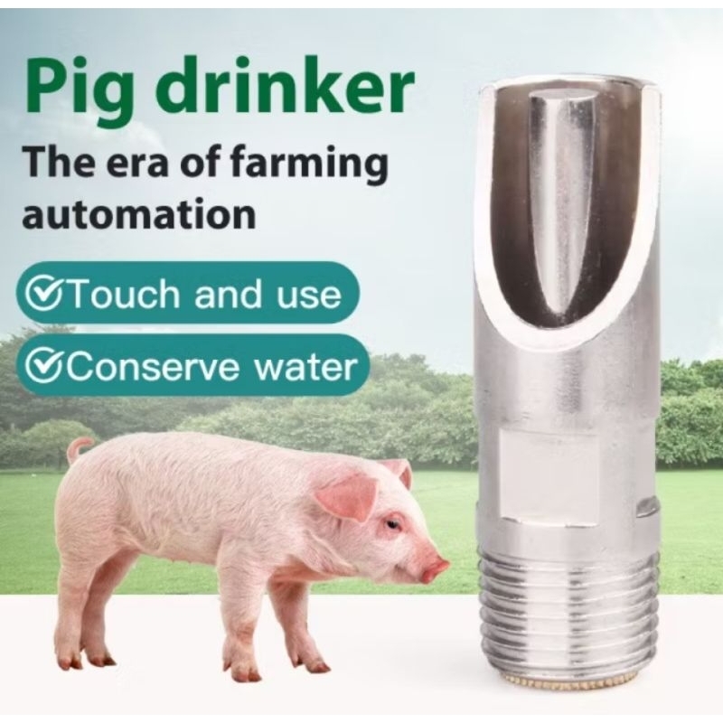 Nipple Alat Minum Hewan Ternak Babi Kran Dot Otomatis Pig Nipple Drinker Stainless Steel