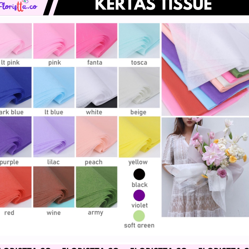 

Kejutan Terbesar 38 Lembar Kertas Tissue Buket Cello wrapping