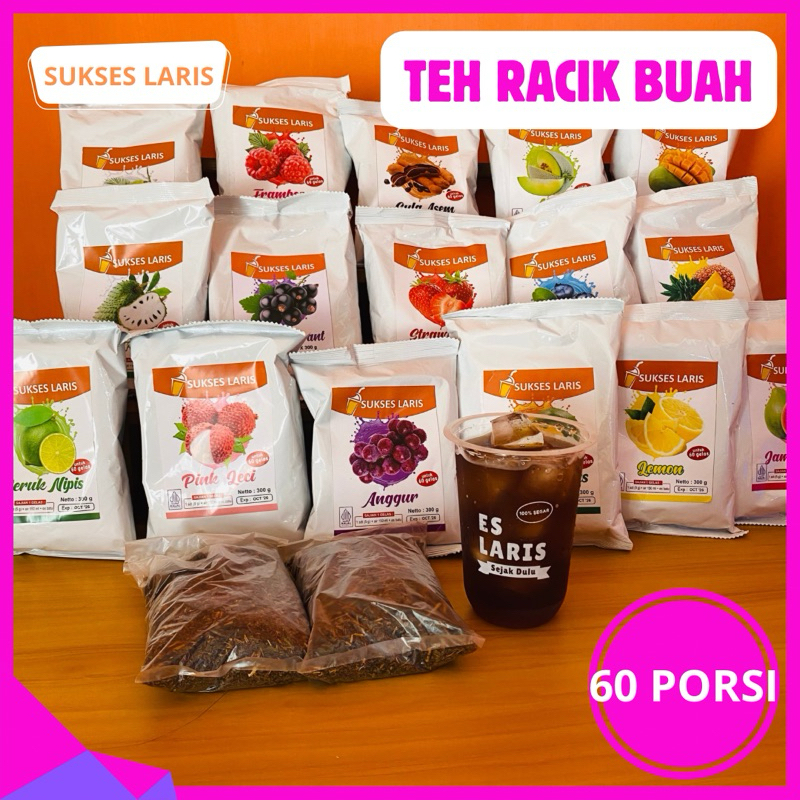 

TEH RACIK RASA BUAH PAKET 60 PORSI | PAKET TEH BUAH | PAKET TEH RACIK RASA RASA | SERBUK TEH SOLO TEH LARIS WASGITEL | RACIKAN TEH BUAH | TEH BUAH ALA USAHA FRANCHISE