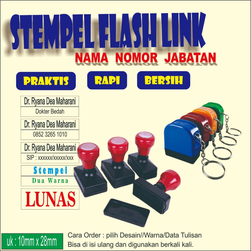 

Stempel Nama/Dokter/Lunas/model gantungan Kunci