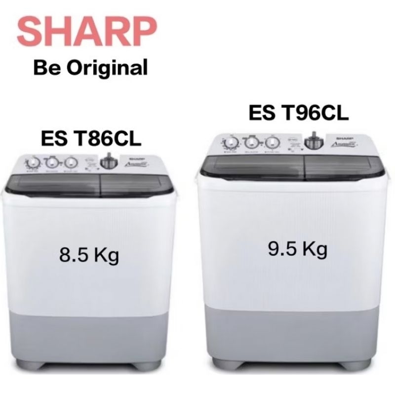 Sharp Mesin Cuci Dua Tabung 8.5 Kg Dan 9.5 Kg Super Aqua Magic  ES T86CL/ES T96CL