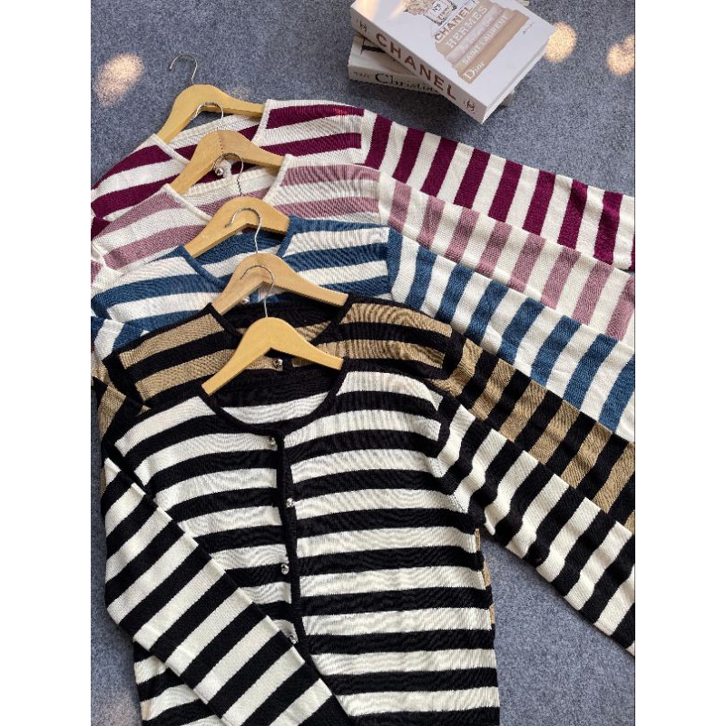 Cardi Crop Stripe / Cardi Korean Style/ Cardi Stripe Premium /Cardi Crop