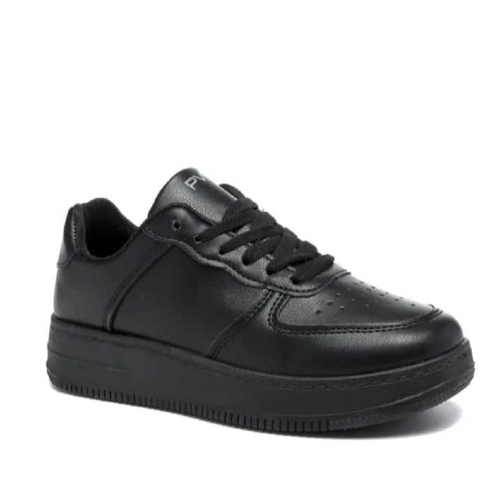 SEPATU SEKOLAH HITAM POLOS FULL BLACK TALI 3743 TERBARU SEPATU PRIA WANITA