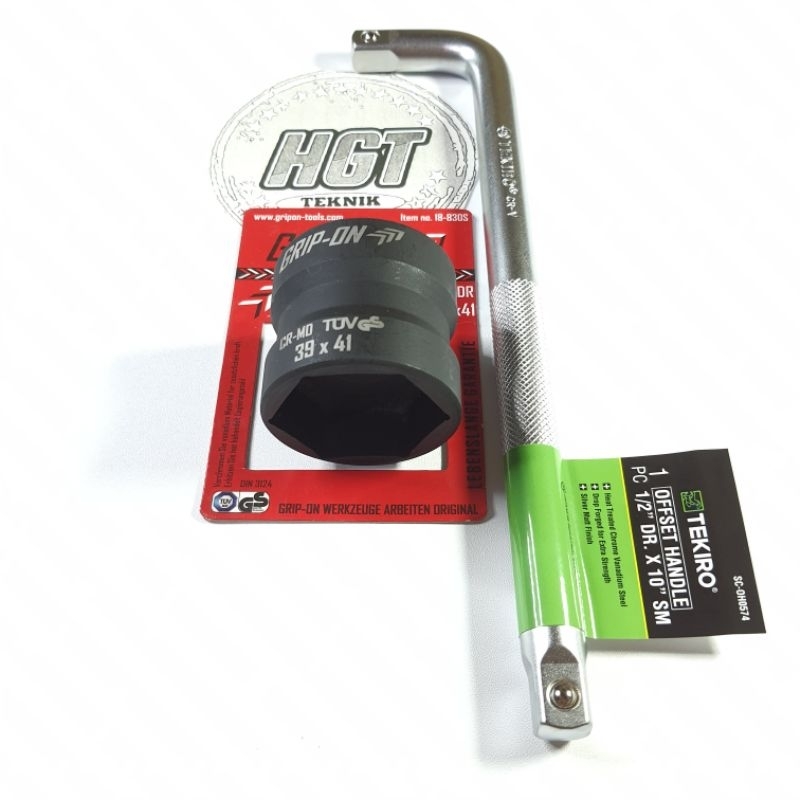 Paket Tekiro dan Grip on Kunci Cvt 39x41 Mata sock sok / Gagang sock tekiro / Double socket 39x41 / 