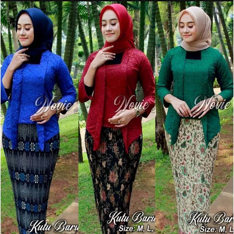 Setelan Kebaya Brokat Kutubaru Atasan Kebaya Modern Jumbo Ld 120 Baju Kondangan Dan Wisuda