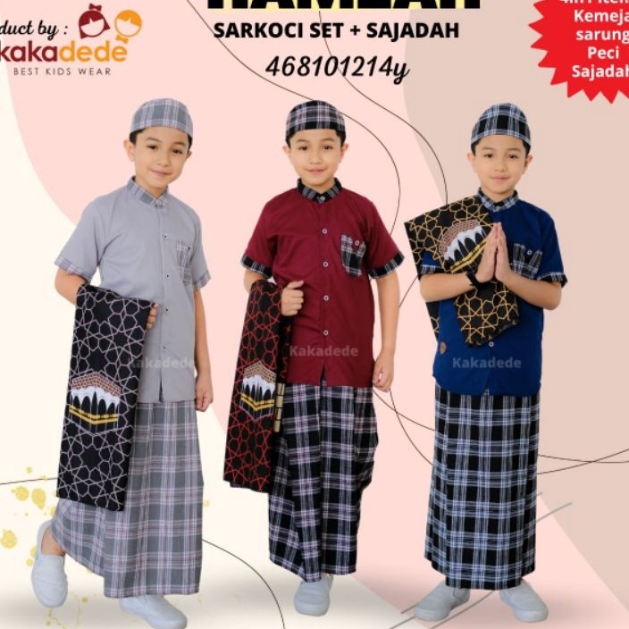 PROMO TERUPDATE SET KOKO SARCELKO  PECI ANAK KEMKO SAGE PUTIH NAVY  Koko Kurta Dewasa Lengan Pendek 