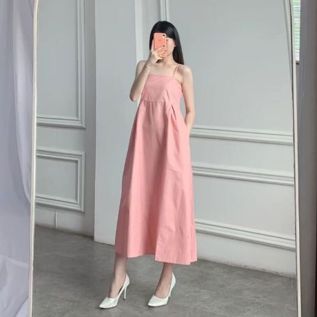 Premium Napoly Sleeveless Dress Gaun Panjang Wanita Manset Gamis Inner Dress Tanpa Lengan Jumbo