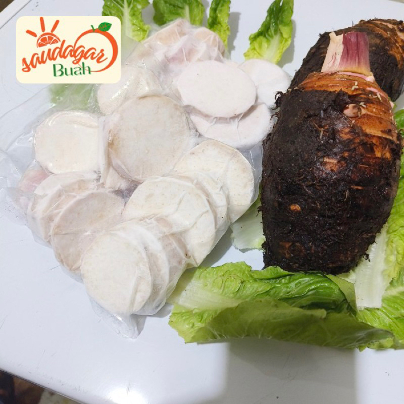 

TALAS PONTIANAK KUPAS TALAS POTONG FRESH FROZEN READY SIAP MASAK