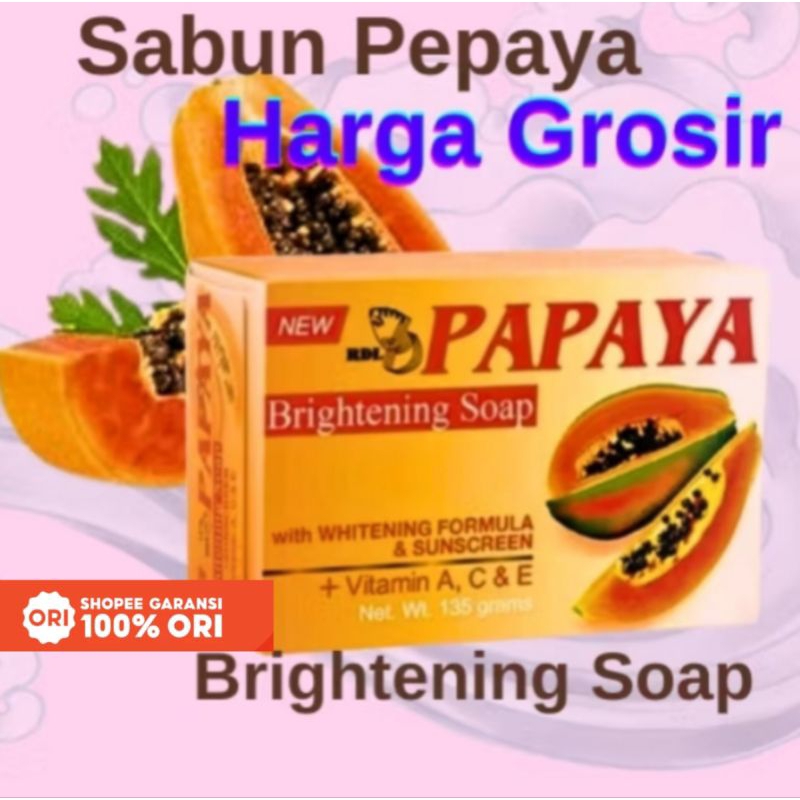 ( GROSIR ) SABUN PAPAYA 100% ORIGINAL - RDL BRIGHTENING SOAP - SABUN PEPAYA BPOM RESMI