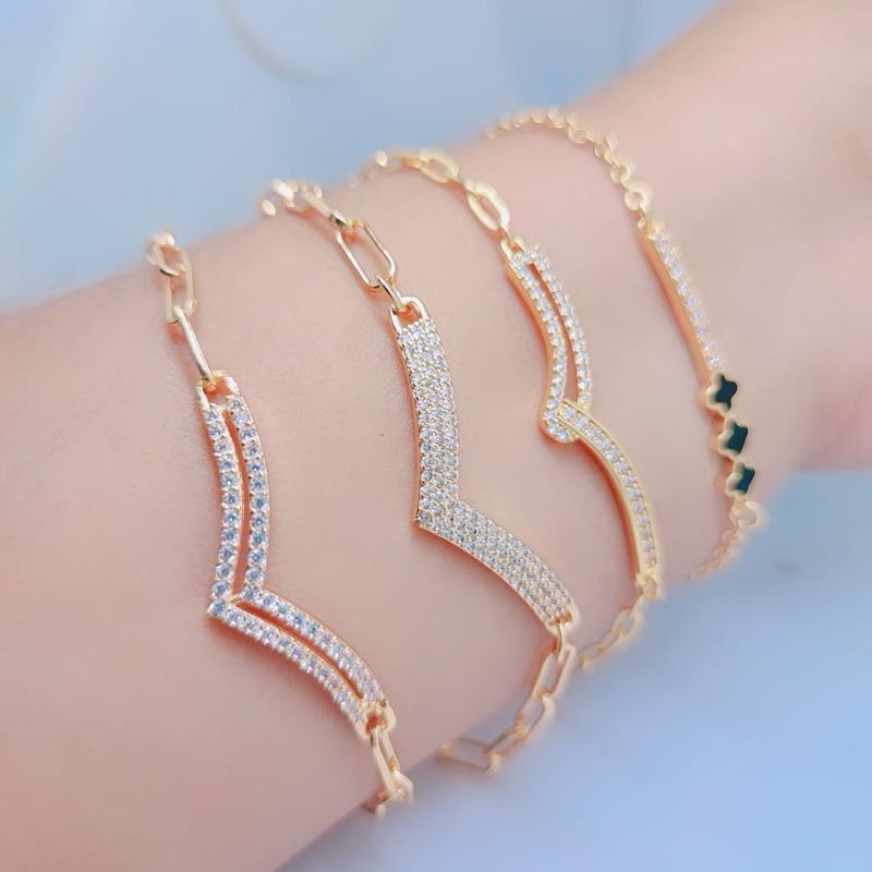 Gelang Jurai Wanita Perhiasan Xuping Titanium Premium Berlapis Emas