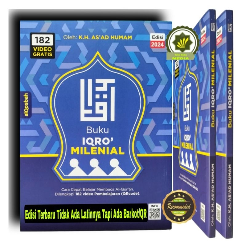 Buku IQRO' MILENIAL Edisi Terbaru 2024 Tidak Ada Tulisan Latin Tapi BONUS BARKOT QR Pelajaran PRAKTI