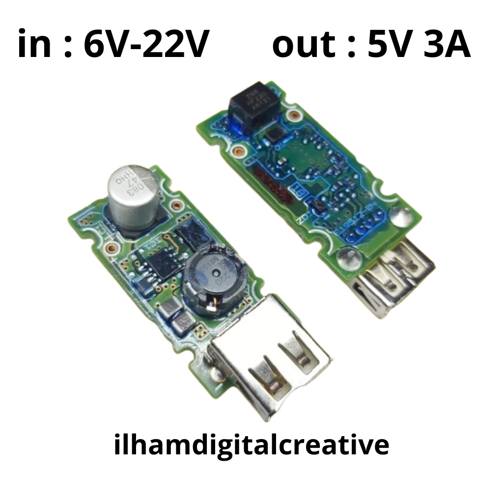 MODUL STEPDOWN  USB 5V 3A MODUL CHARGER HP MOTOR MOBIL