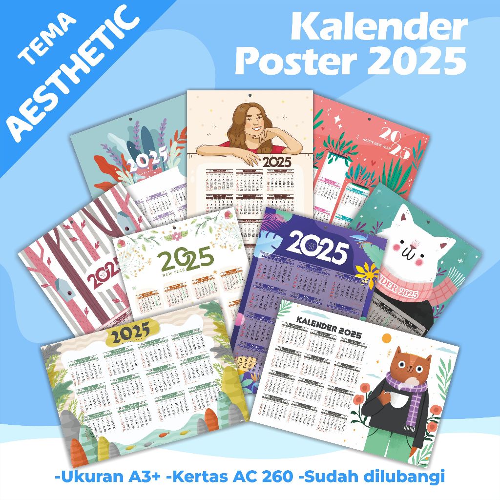 

Kalender poster AESTHETIC - Kalender dinding aesthetic 2025