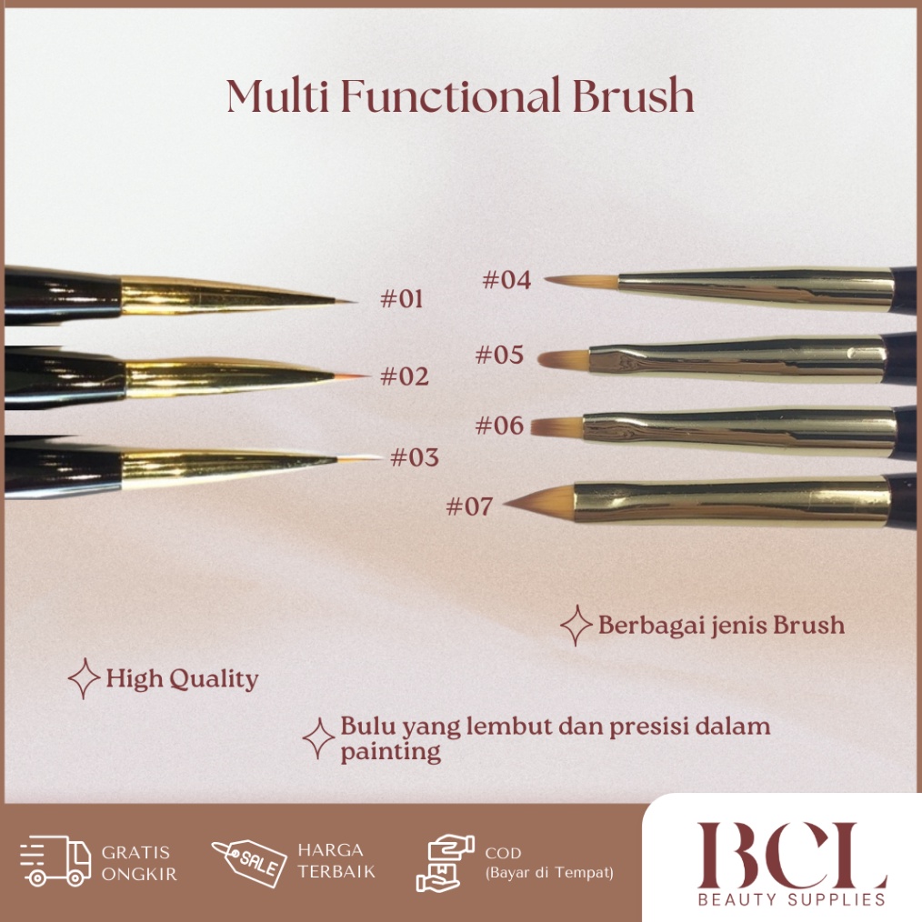 

KODE M25L Brush Multifungsi Brush Nail brush gel and Painting