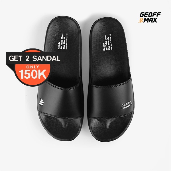 Geoff Max  Wordler Black Sandal Slop Slipper Sandal Unisex Anti Slip