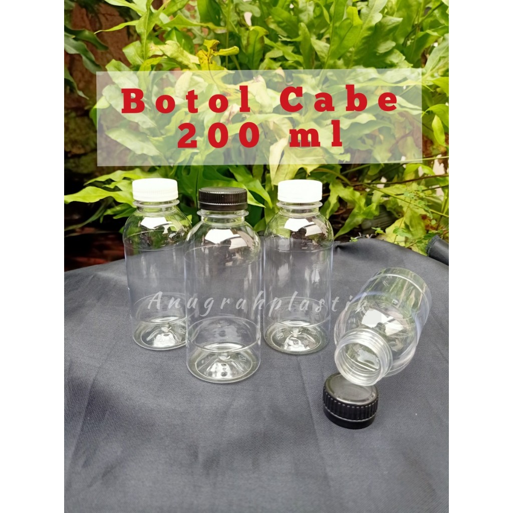 Botol Cabe 200 ml / Botol Plastik Cabe 200 ml short neck PER BALL isi 100 pcs
