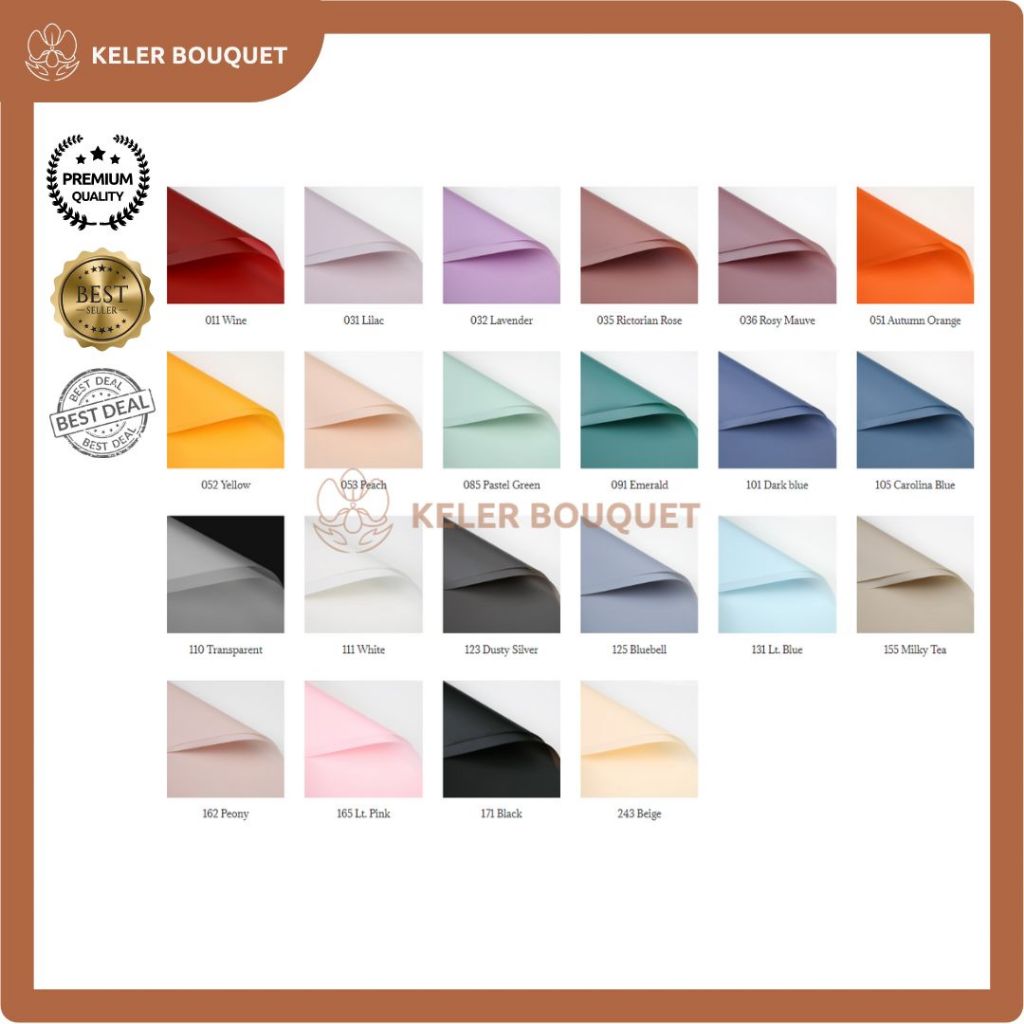 

(Isi 5 Lembar) Kertas Buket Cellophane Wrapping Paper Bunga florist Bouquet Polos Transparan