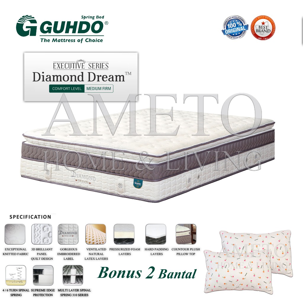 Guhdo Springbed DiamondLatex 160x200 Tebal 40 cm (HANYA KASUR)