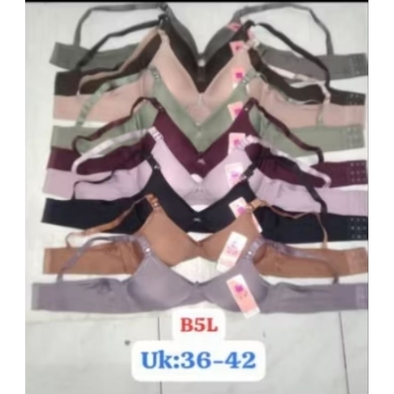 Bh Lingcao B5 Kait 3,, Bra Wanita Polos Kait 3 Lingcao B5 Tanpa Kawat