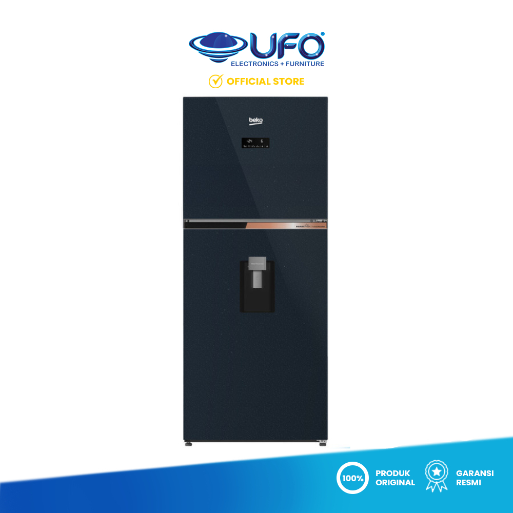 Beko RDNT376E50VDUGBL Kulkas 2 Pintu dengan Dispenser Air 375L
