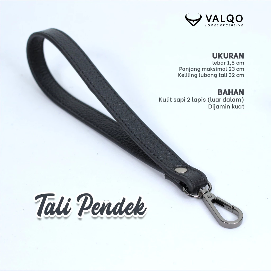 Tali Pendek Kulit Sapi Strap Pendek Tali Tas 23cm Clutch Handbag Cluth Tas Wanita Pria Kuat Awet Ori
