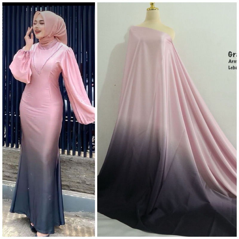 Kain bridesmaid | pagar ayu | gradasi warna | kain ombre | bahan kain 2 warna | bahan kain armany si