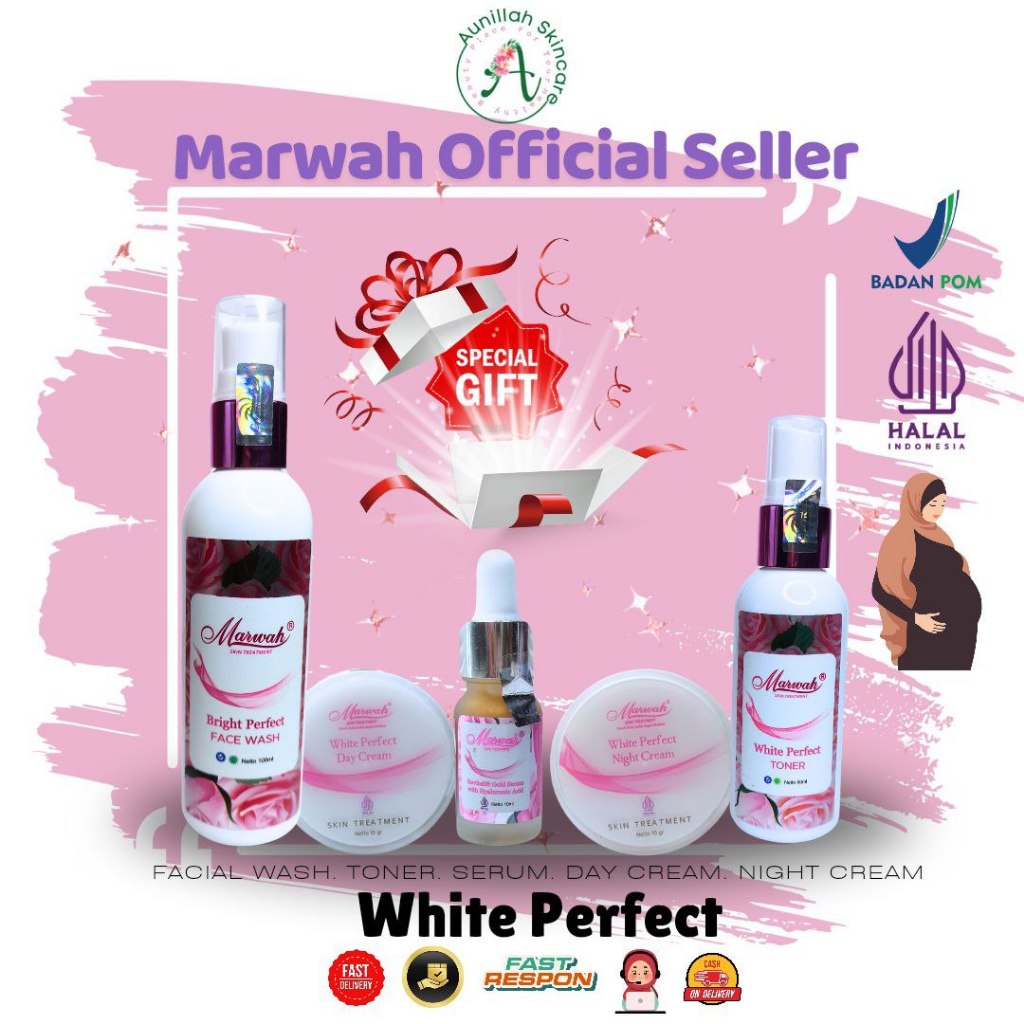 Marwah Perfect White Paket cream untuk wajah jenuh susah putih