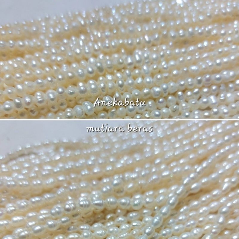 Mutiara Air Tawar Model Oval Dan Bulat Size 2mm 4mm
